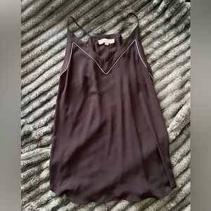 LOFT Women's Black Camisole with White Trim, S